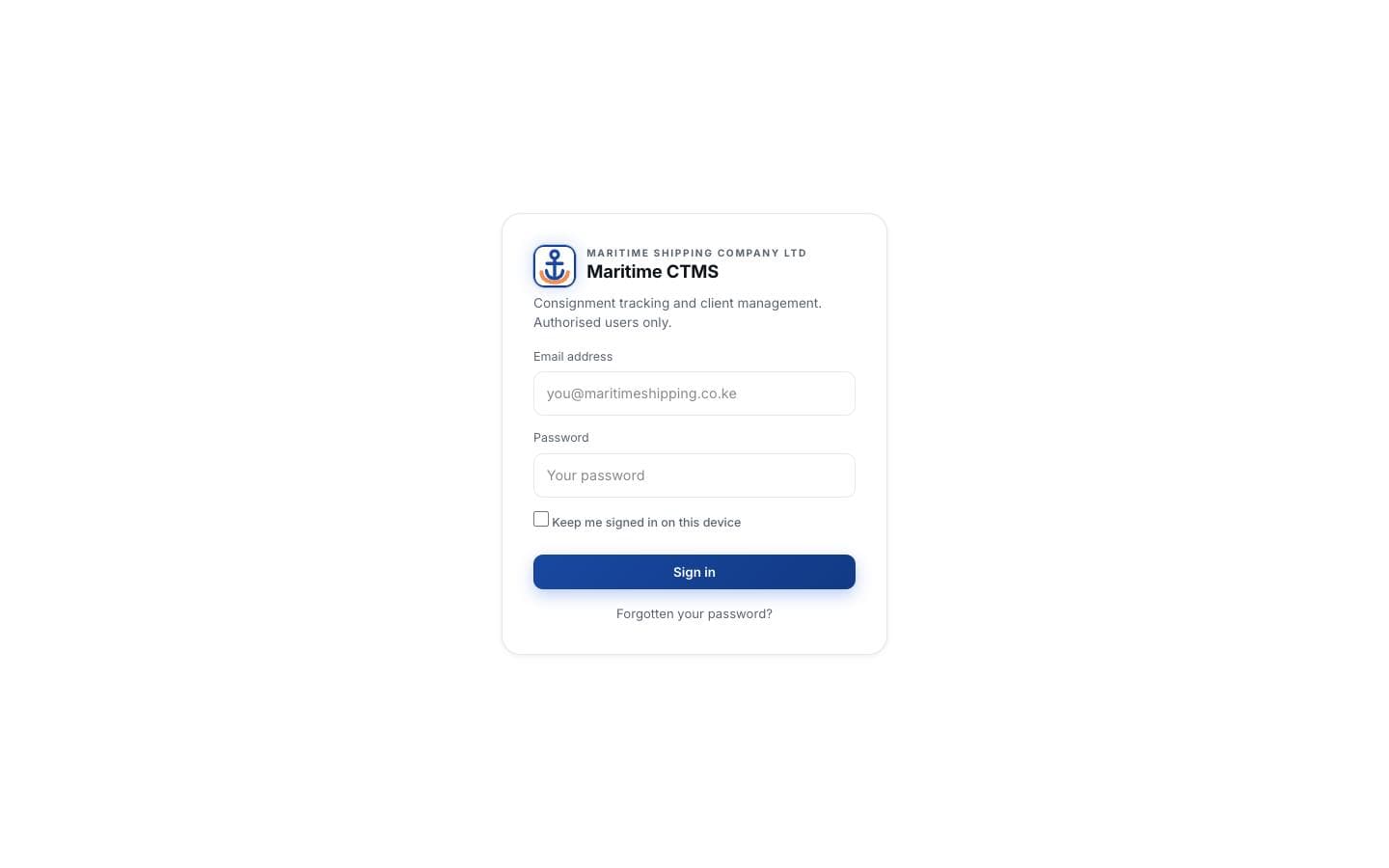 The ctms.coteug.com home screen