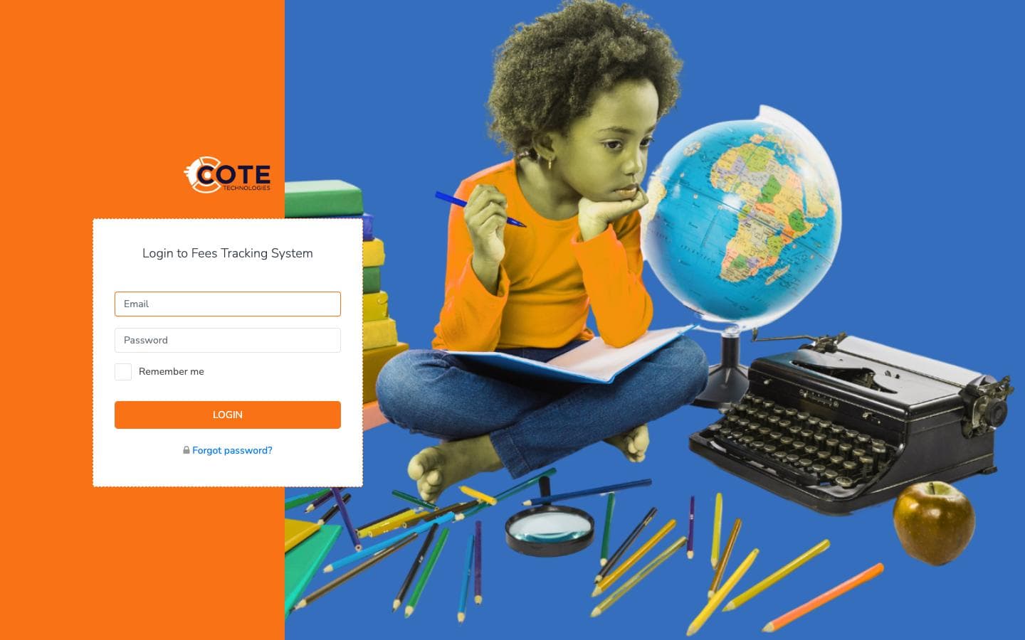 The fees.coteug.com home screen